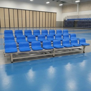 Sedili <span class=keywords><strong>per</strong></span> Stadio a 3 File e 15 Posti con Schienale <span class=keywords><strong>in</strong></span> HDPE, Ruote <span class=keywords><strong>in</strong></span> Alluminio, Tribuna Portatile <span class=keywords><strong>per</strong></span> Scuole e Palestre, Colore Personalizzabile - Product Image 5