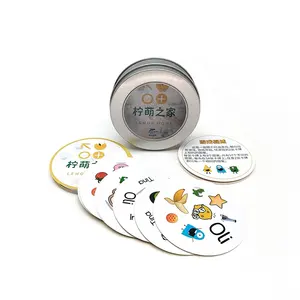 Bermain kotak kardus untuk desain Poker bulat cetakan kualitas tinggi produsen Cina kartu hitam untuk anak-anak kartu memori permainan