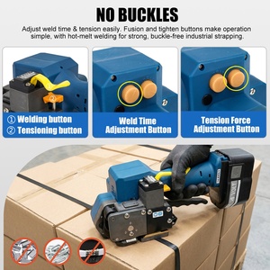 เครื่องรัดสายรัดแบบมือถือ PP/PET ใช้ไฟฟ้า แรงดึงสูง 3000N ทนทาน ปุ่มกดใช้งานง่าย ใช้แบตเตอรี่ - Product Image 3