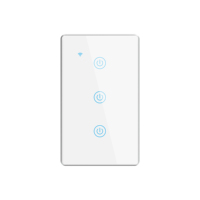 Interrupteur mural intelligent Tuya Larkkey Smart Glass Touch Switch Smart Life 10A Wi-Fi, système de maison intelligente K3NL_US-01 WiFi (L+N)
