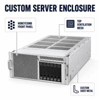 Boîtier de serveur GPU TZR personnalisé en aluminium argenté 4U, rackable, 6 baies à échange à chaud, OEM ODM pour l'imagerie médicale et l'IA