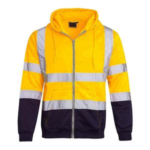 Sudadera con Capucha Reflectante a Rayas para Hombre, con Bloques de Color, Cierre de Cremallera, Ropa de Seguridad para Trabajadores de Saneamiento - Product Image 2