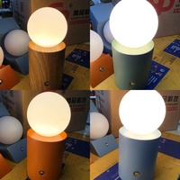 Lampe de table globe moderne sans fil rechargeable DC, à intensité variable tactile, lumière de couleur personnalisable pour restaurant, hôtel, chambre à coucher