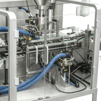 Machine d'emballage verticale à chargement par le haut, rotative, à haute vitesse, pour sachets de poudre de cacao et de café