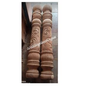 Mandap de mariage traditionnel avec piliers sculptés ornés parfait pour l'installation de scène de mariage dans les salles de banquet et les jardins extérieurs - Product Image 3