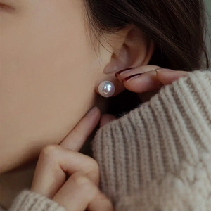 Boucles d'oreilles à clous en argent S925 avec perle, perle blanche Aurora de qualité supérieure, bijoux ABS, vente chaude, cadeau, vente en gros Douyin - Product Image 3