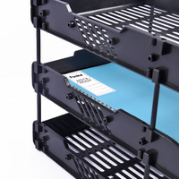 Organisateur de bureau en plastique à mailles pour classeur A4, trieur de lettres, support empilable pour classeur de papier, bac de rangement pour bureau, maison, école