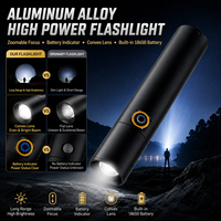 Lampe torche tactique de poche, design laser, rechargeable, batterie lithium 18650, super lumineuse, mini, étanche, portable, pour la randonnée et les situations d'urgence