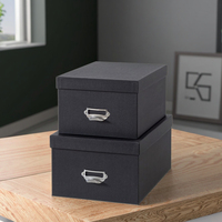 Boîtes rigides en carton noir haut de gamme personnalisées, couvercles, laminage mat, réutilisables, recyclables, portables, emballage cadeau décoratif pour la maison