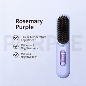 Lisseur de cheveux portable sans fil rechargeable, lisseur de cheveux en céramique à ions négatifs sans fil, peigne lisseur de cheveux à 3 températures - Product Image 2