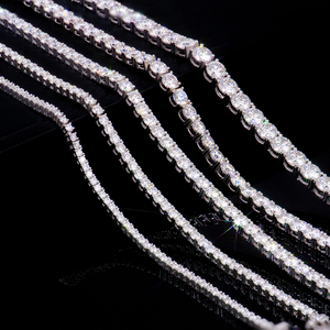Stylish Fine <b>Chain</b> Link Bracelet White Gold 925 Sterling Silver VVS Graded Clustered Tennis Bracelet <b>Iced</b> Out Diamond Jewelry - Product Image 2