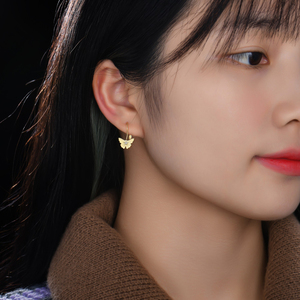 YILUN Boucles <span class=keywords><strong>d</strong></span>'oreilles papillon plaquées or jaune Zircon cubique <span class=keywords><strong>Fermeture</strong></span> à levier Boucles <span class=keywords><strong>d</strong></span>'oreilles papillon en argent sterling 925 pour femmes - Product Image 5