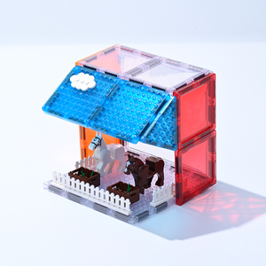 Tuiles magnétiques Magplayer compatibles avec les blocs de style Legoed, tuiles de construction magnétiques, tuiles de construction magnétiques 3D - Product Image 4