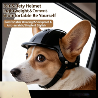 Casque de sécurité classique imperméable pour chien, avec oreilles apparentes, pour Border Collie, Corgi, moto, vélo, extérieur, vente en gros