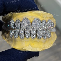 Grilles dentaires Hip Hop personnalisées en usine, motif étoile galaxie, certifiées VVS par un tiers, unisexes, en argent S925, or massif 10k 14k 18k et moissanite
