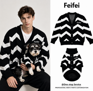 Maglioni Coordinati per Proprietario e Animale Domestico, Collo Alto, Monocolore, Lavorazione a Maglia di Qualità per Eleganti Escursioni Autunnali all'Aperto - Product Image 1