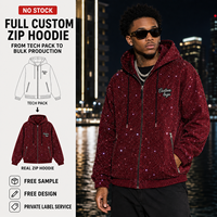 Blouson court oversize à capuche zippé intégral, motif léopard gaufré dégradé avec strass, style streetwear, fabrication OEM, marque personnalisée