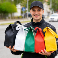 Sac isotherme personnalisé pour emporter, pour l'emballage de thé au lait, de café, avec logo personnalisé, pour gâteaux, sandwichs