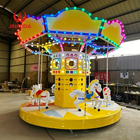 Manège extérieur personnalisé pour enfants, carrousel en fibre de verre à 8 places, chevaux de carrousel à vendre