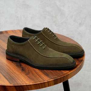 Chaussures pour hommes en cuir véritable faites à la main, personnalisées, respirantes, antidérapantes, polyvalentes, classiques, style britannique, élégantes pour le travail - Product Image 5