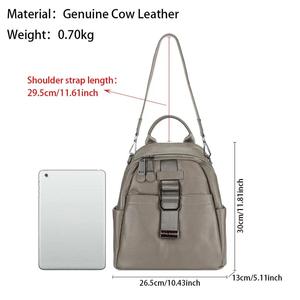 Sac à dos AndoBag tendance, sac à bandoulière en cuir véritable grande capacité, sac à dos décontracté pour femmes 1774 - Product Image 2