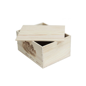 Boîte-cadeau de transport de <span class=keywords><strong>caisse</strong></span> à vin en <span class=keywords><strong>bois</strong></span> massif de pin durable Logo personnalisé Capacité de <span class=keywords><strong>6</strong></span> <span class=keywords><strong>bouteilles</strong></span> pour le stockage d'emballages kraft Bulle polie - Product Image 1