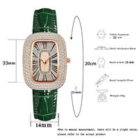Harga Pabrik Jam Tangan Berlian Penuh Jam Tangan Hijau Kecil Berlian Imitasi Penuh Bintang Jam Tangan Wanita Telur Merpati