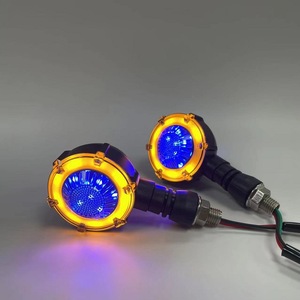 Motorcycle Dual Color <b>Round</b> <b>Led</b> Turn Signal 12V Universal Sequential Side <b>Light</b> For Retrofit Upgrade - Product Image 1