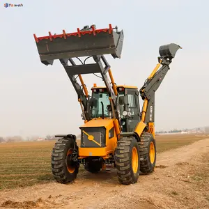 Yaweh 4CX engineering & construction machinery chinese multifunction front end wheel 4x4 wheel loader Backhoer Excavator Loader