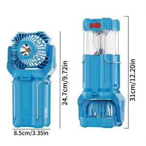 Ventilador solar multifuncional para exteriores de alta potencia, recargable por USB-C, de aleación de aluminio, impermeable, para camping. - Product Image 6