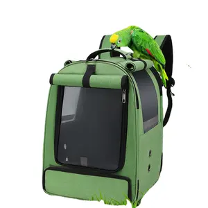 Custom Lightweight Bird Parrot Travel Walking Carriers Bag Cage Outdoor Mesh Large Pet Carrier Foldable Travel Backpack