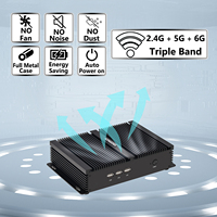 PC Mini yang kuat, prosesor Core i7-1165G7, RAM DDR4/NVMe SSD, layar ganda 4K, 2x RS232, PC Industri tanpa kipas