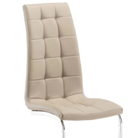 Chaises de salle à manger imperméables de style simple en forme de Z avec pieds en métal et revêtement en PU pour la maison, le bureau, l'hôtel, la villa