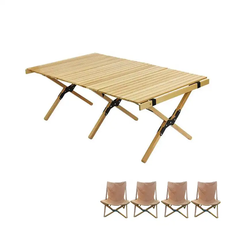 Table roulante en bois pour pique-nique, plateau de Camping avec œuf, Table réglable, prêt à l'emploi, livraison gratuite