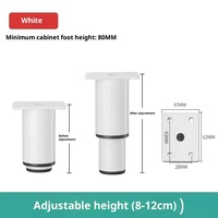 Pieds de support télescopiques réglables en acier pour armoires, lits, meubles TV, tables, bars et comptoirs