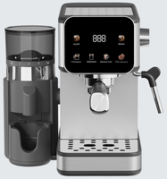 Machine à café semi-automatique en acier inoxydable avec broyeur intégré et buse vapeur, pour usage domestique, vente en gros du fabricant
