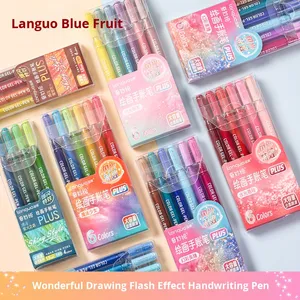 Große Kapazität Blue Fruit Flash ing Spezial effekt Journal Pen 61 Farben Glitter Shimmer ing Highlighter 0,5mm Kunststoff Gel Pen - Product Image 2