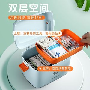 Boîte de rangement pour médicaments, grande capacité, style nordique, utilisation domestique, organiseur de pilules portable, organiseur de bureau pour la famille et le bébé - Product Image 4