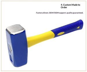 Marteau à clous <span class=keywords><strong>de</strong></span> qualité industrielle avec manche en plastique, forme ronde, poignée profilée, personnalisable, OEM, marteau à pierre - Product Image 6