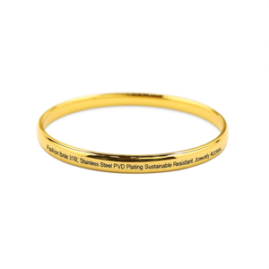 Fashion <b>Bangle</b> 316L Stainless Steel PVD Gold Plating Sustainable Resistant Jewelry Accessory - Product Image 2
