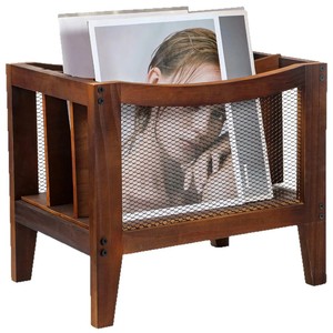 Wooden Desktop <b>File</b> Organizer With Mesh <b>Storage</b> Rack For Stationery And Books - Product Image 5