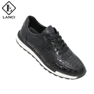 LANCI – baskets de luxe en cuir véritable pour homme, chaussures de sport décontractées avec Logo personnalisé