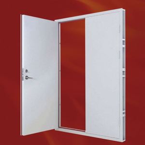 أبواب داخلية مقاومة للحريق، أبواب خارجية حديثة للمنازل، باب أمان فولاذي أبيض - Product Image 2