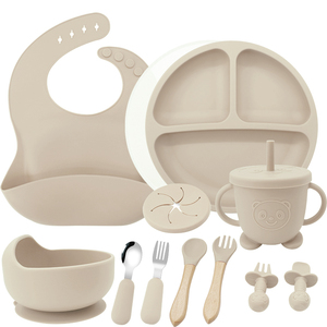 Juego de Platos y Cubiertos de Silicona de Grado Alimenticio, Libres de BPA, con Plato de Succión, Tenedor y Cuchara para Bebés, Diseño Minimalista Personalizado - Product Image 5