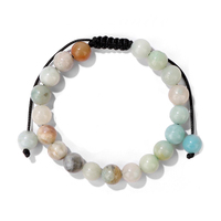 Bracelet de perles de cristal en pierre naturelle tissée de 8mm en gros Améthyste Quartz rose Oeil de tigre Forme de boule de Lapis pour hommes et femmes