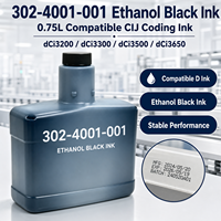 Tinta negra de etanol compatible C q302-4001-001 de 0.75L para impresoras de inyección de tinta continua CIJ de las series qCi3200, qCi3300, qCi3500 y qCi3650.