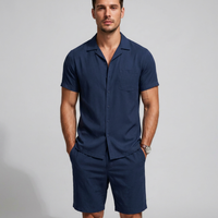 Ensemble de shorts décontractés d'été 2026 pour hommes, respirant, en jersey polyester/coton, séchage rapide, tricoté, logo personnalisé, vente en gros