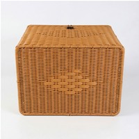Panier de rangement suspendu en rotin PP tressé à la main, écologique, ensemble de paniers carrés et rectangulaires en osier pour armoire et maison