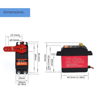 แอนนิโมส 20 กก. เซอร์โวดิจิตอล เฟืองโลหะเต็มรูปแบบ รุ่น RC DS3218MG แรงบิดสูง กันน้ำ - Product Image 4