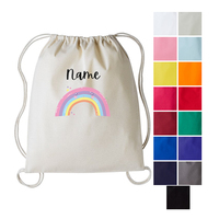 Sac à dos de sport en toile de coton de haute qualité avec logo personnalisé sac à dos en coton durable à cordon